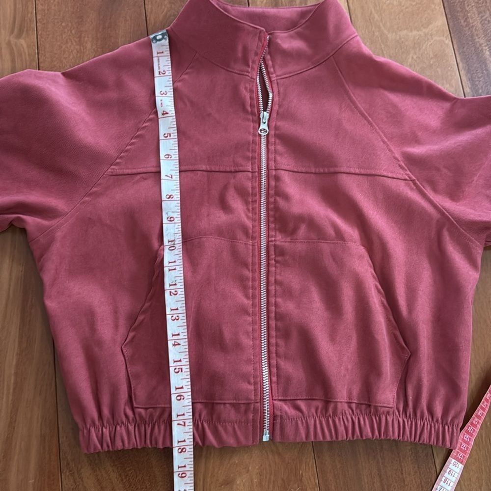ROMWE Raspberry‎ Cropped Bomber Zip Up Jacker Size S - Picture 5 of 9